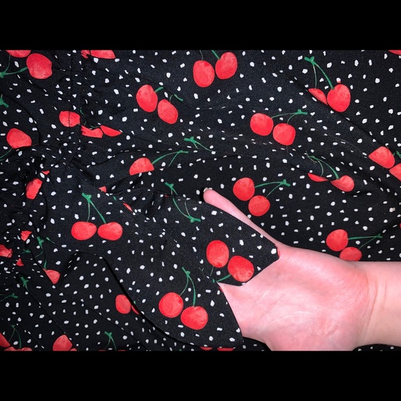 50s inspired black and white dress with cherries - Picture 8 of 10